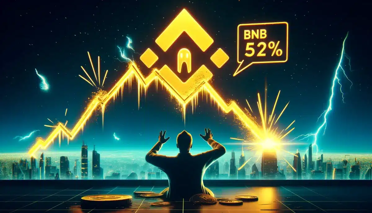 BNB binance coin volume down by 52 percentage