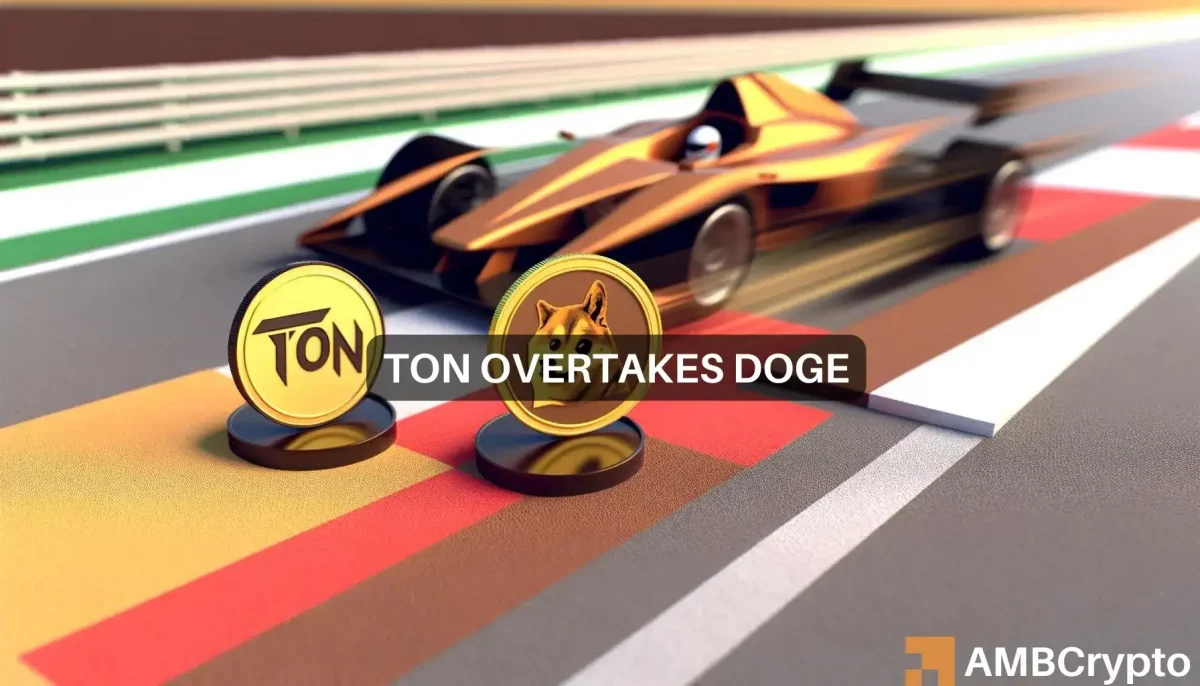 TON's 10% rise in 24 hours allows it to flip DOGE, but the race isnt over