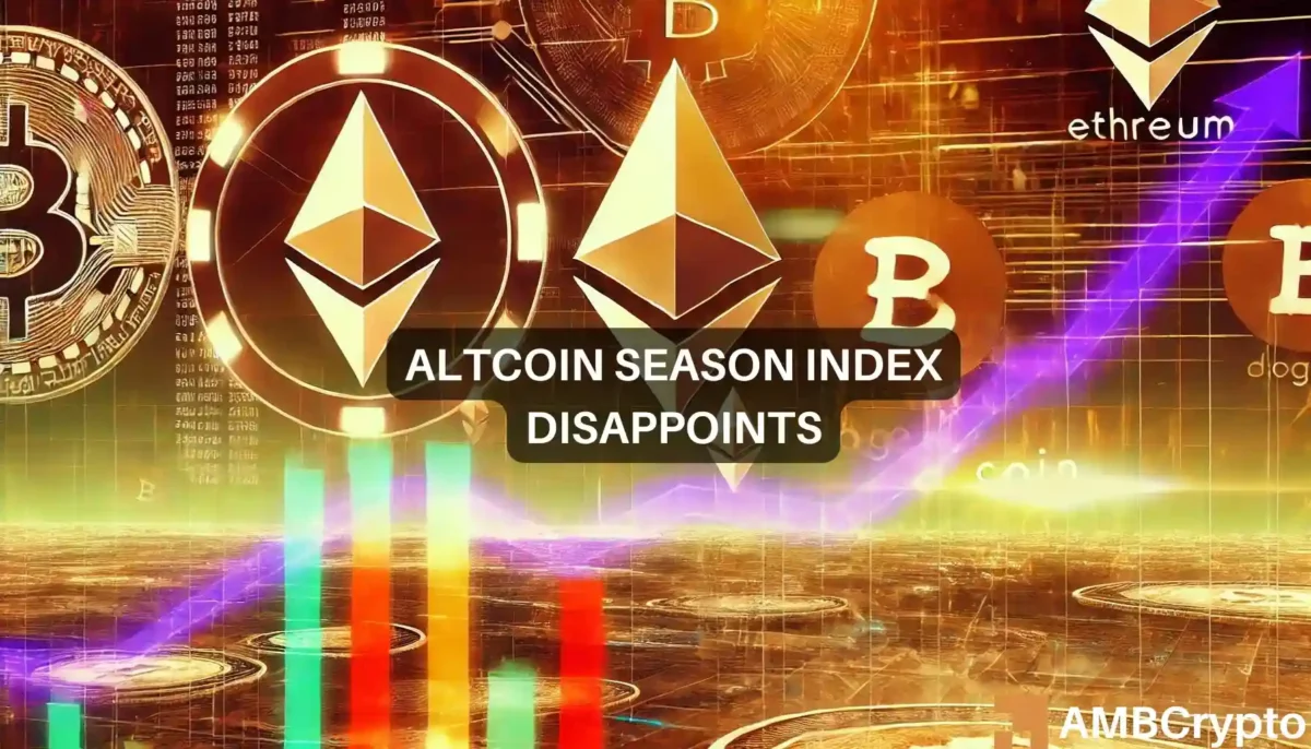 Altcoin season index shows Bitcoin is hogging the limelight